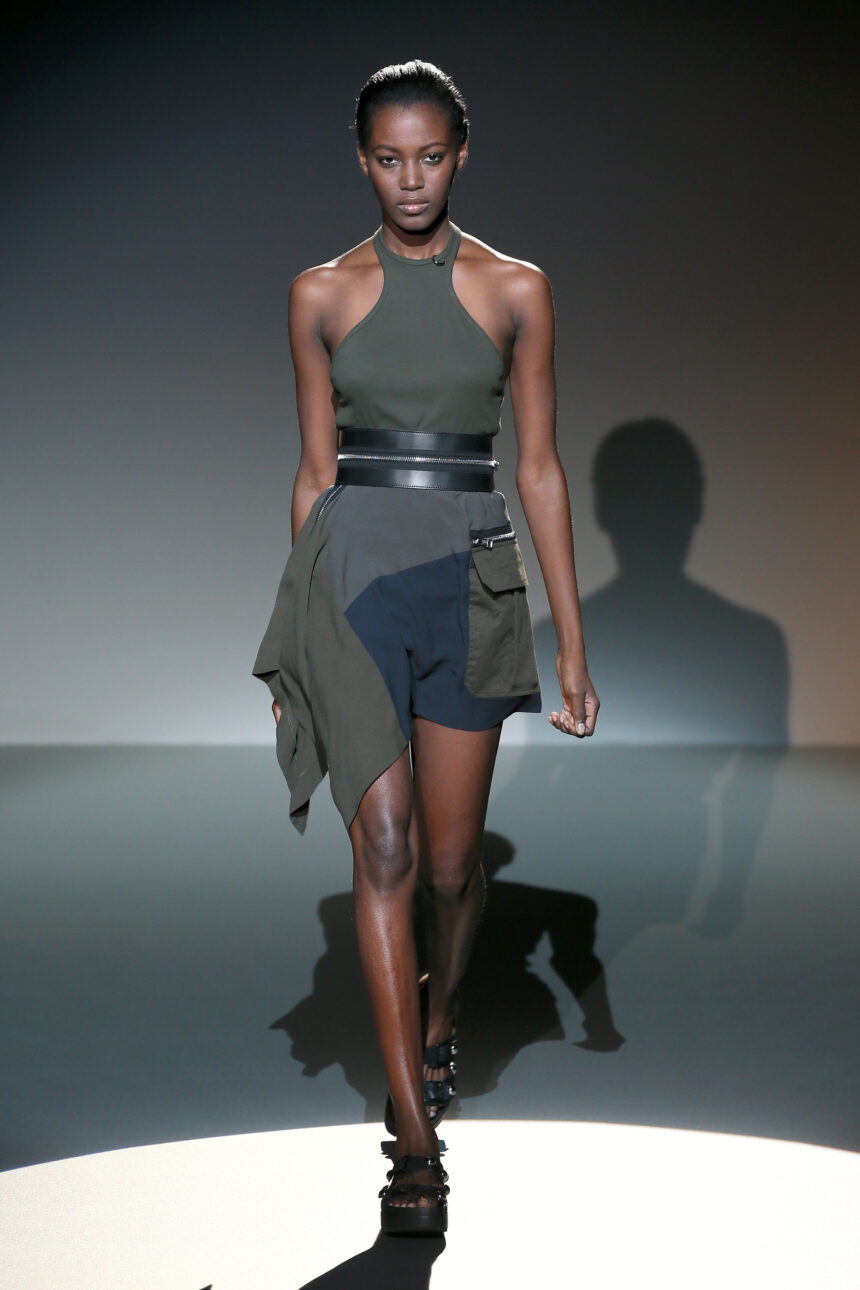 PARIS, FRANCE - SEPTEMBER 26:  A model walks the runway during the IRFE show as part of the Paris Fashion Week Womenswear Spring/Summer 2015 on September 26, 2014 in Paris, France.  (Photo by Richard Bord/Getty Images for IRFE)