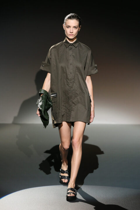 PARIS, FRANCE - SEPTEMBER 26:  A model walks the runway during the IRFE show as part of the Paris Fashion Week Womenswear Spring/Summer 2015 on September 26, 2014 in Paris, France.  (Photo by Richard Bord/Getty Images for IRFE)