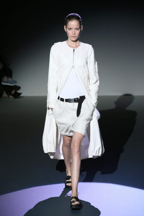 PARIS, FRANCE - SEPTEMBER 26:  A model walks the runway during the IRFE show as part of the Paris Fashion Week Womenswear Spring/Summer 2015 on September 26, 2014 in Paris, France.  (Photo by Richard Bord/Getty Images for IRFE)