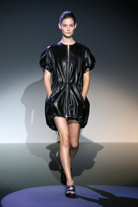 PARIS, FRANCE - SEPTEMBER 26:  A model walks the runway during the IRFE show as part of the Paris Fashion Week Womenswear Spring/Summer 2015 on September 26, 2014 in Paris, France.  (Photo by Richard Bord/Getty Images for IRFE)