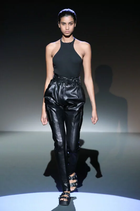 PARIS, FRANCE - SEPTEMBER 26:  A model walks the runway during the IRFE show as part of the Paris Fashion Week Womenswear Spring/Summer 2015 on September 26, 2014 in Paris, France.  (Photo by Richard Bord/Getty Images for IRFE)