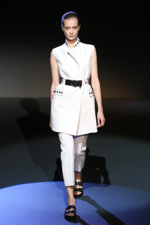 PARIS, FRANCE - SEPTEMBER 26:  A model walks the runway during the IRFE show as part of the Paris Fashion Week Womenswear Spring/Summer 2015 on September 26, 2014 in Paris, France.  (Photo by Richard Bord/Getty Images for IRFE)