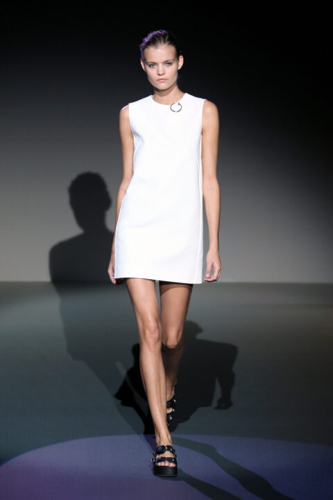 PARIS, FRANCE - SEPTEMBER 26:  A model walks the runway during the IRFE show as part of the Paris Fashion Week Womenswear Spring/Summer 2015 on September 26, 2014 in Paris, France.  (Photo by Richard Bord/Getty Images for IRFE)