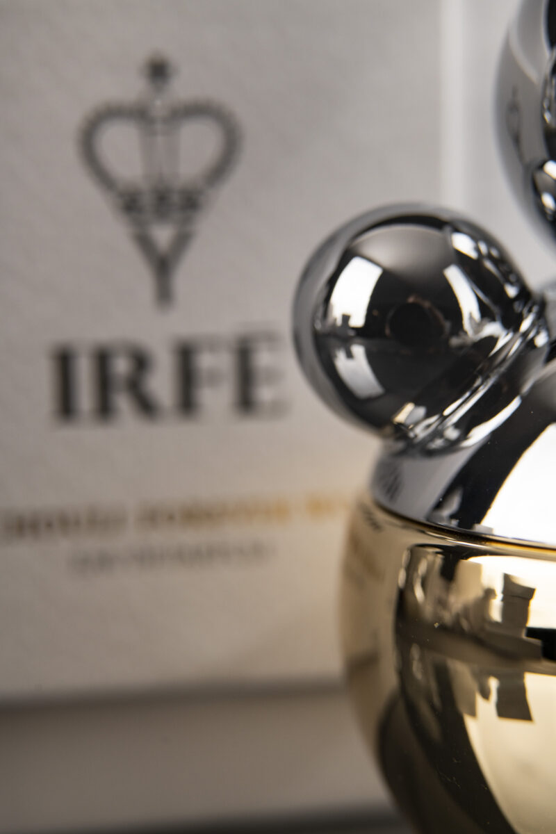 IRFE Patchoule perfume bottle in front of its box