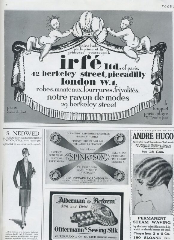 A screenshot  from 100 years old Vogue with IRFE's ad banner