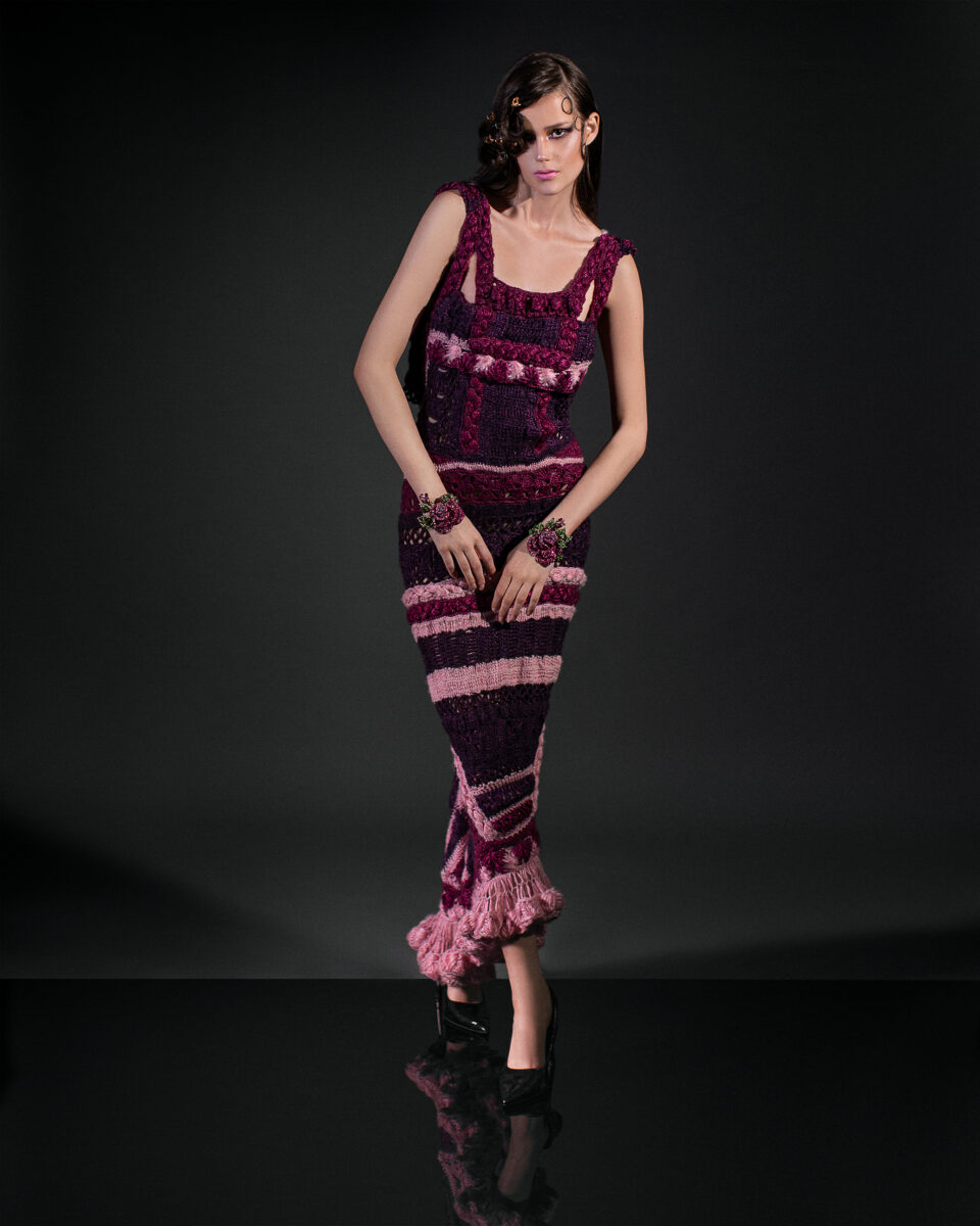 Jose Purple Crochet Dress (s)-1