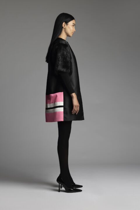IRFE Black Pink Beaver Coat