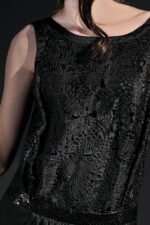 IRFE Black Ostrich Feathers Cocktail Gown - image 5