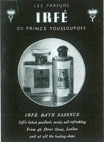 advertisement of one of the original IRFE's perfumes 1920s
