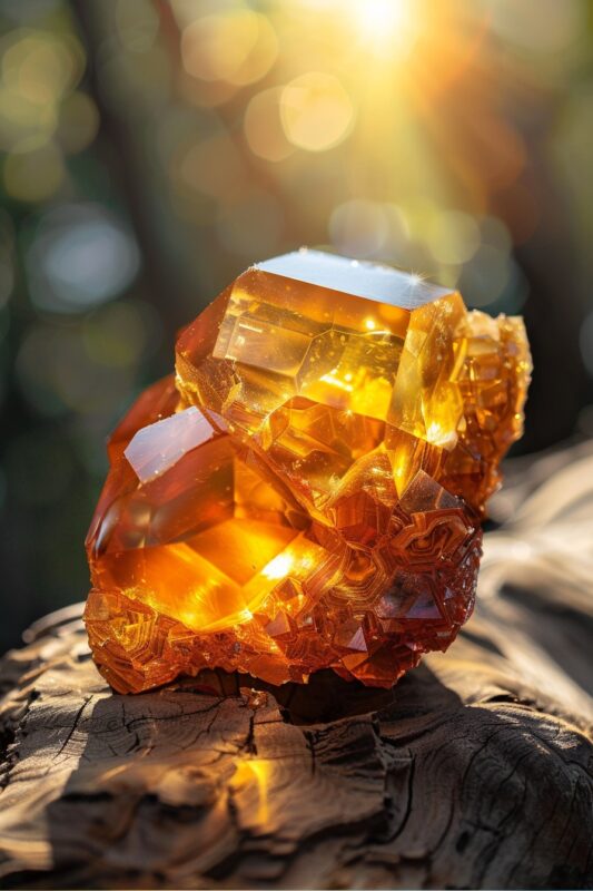 Amber big crystal