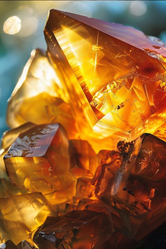 amber large crystals