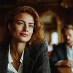 elegant woman at a stylish evening lounge