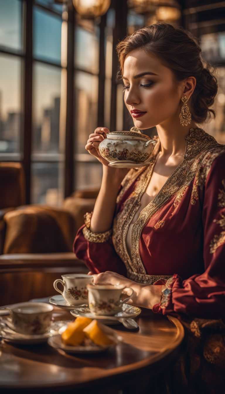 a woman is sniffing earl grey tea