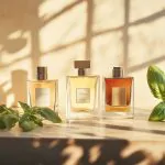 a few different luxury perfumes on a luxury