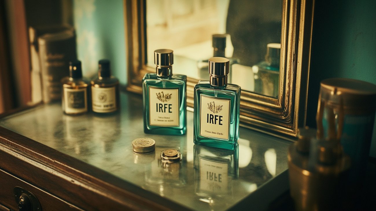 two IRFE luxury vintage niche perfumes of