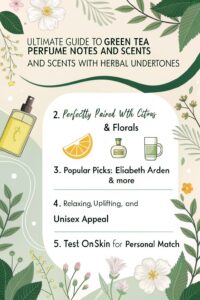 infographics about grean tea perfumes