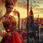 A model is modeling for the expensive perfume