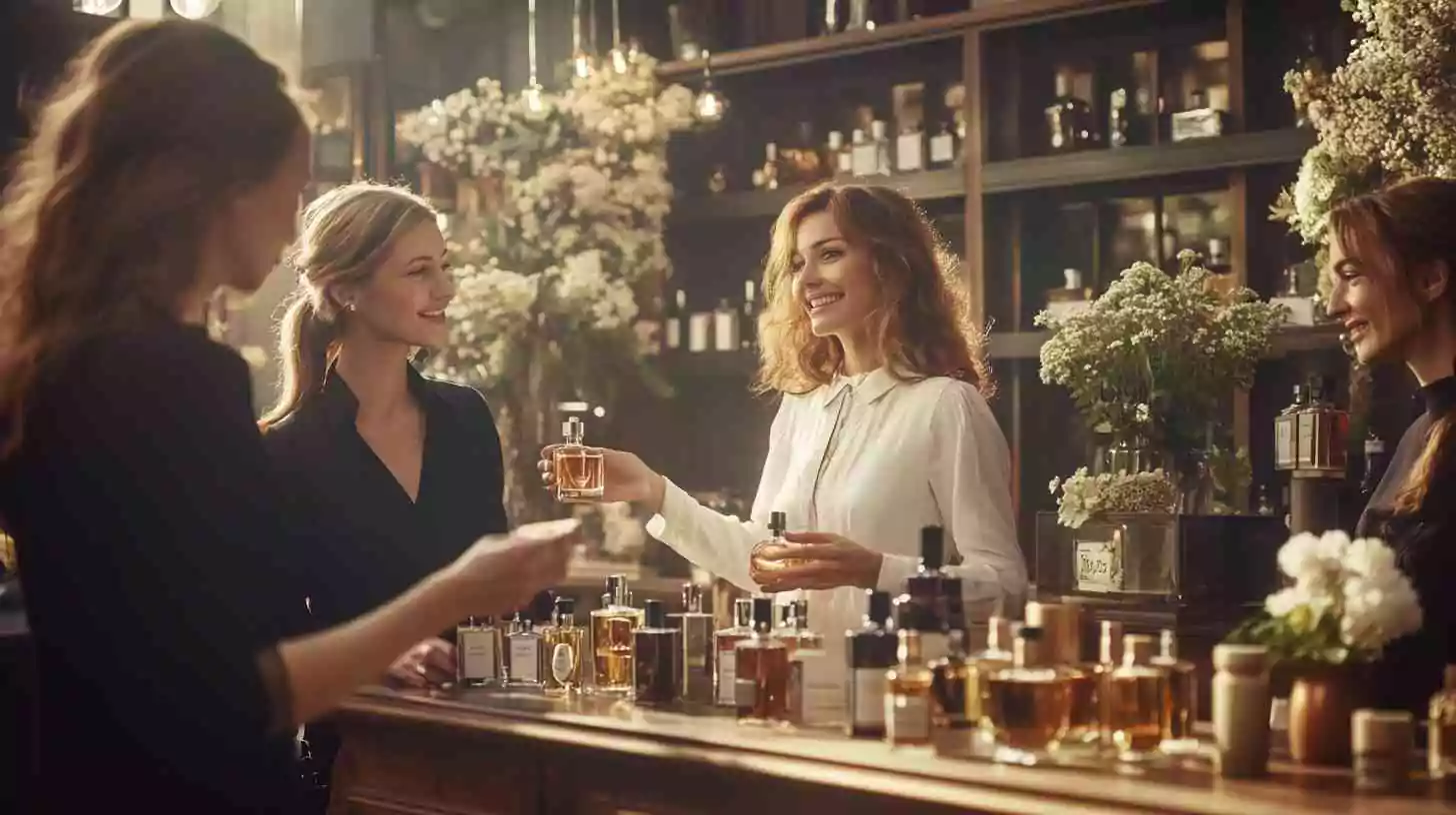 a few successful women in a perfumes boutique