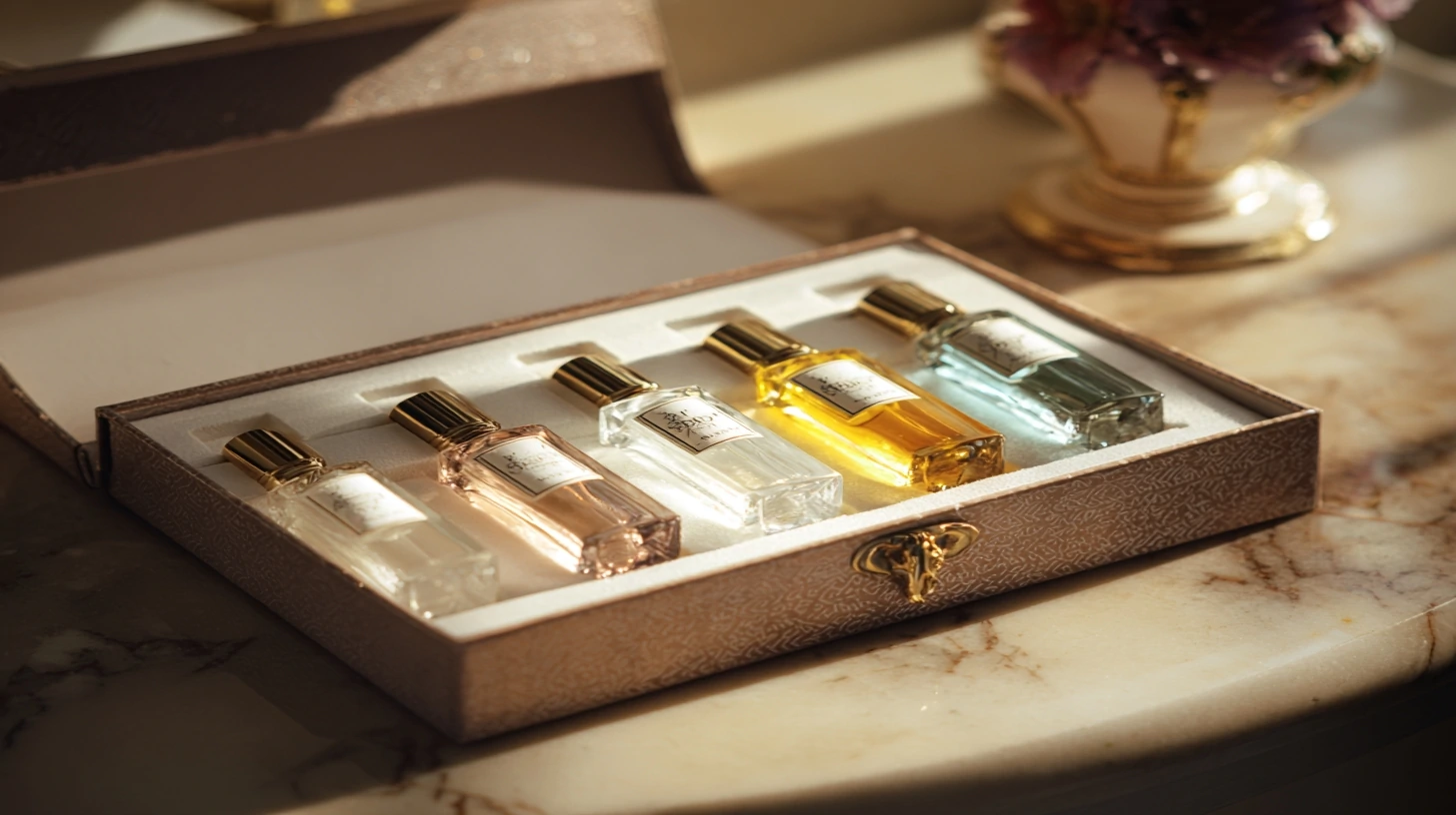 luxury mini perfume samplers set in a