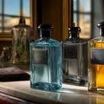 A few different elegant bottles of mens colognes