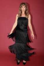 IRFE Midnight Noir   Handcrafted Fringe Gown - image 3