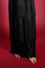 IRFE Midnight Noir   Handcrafted Fringe Gown - image 8