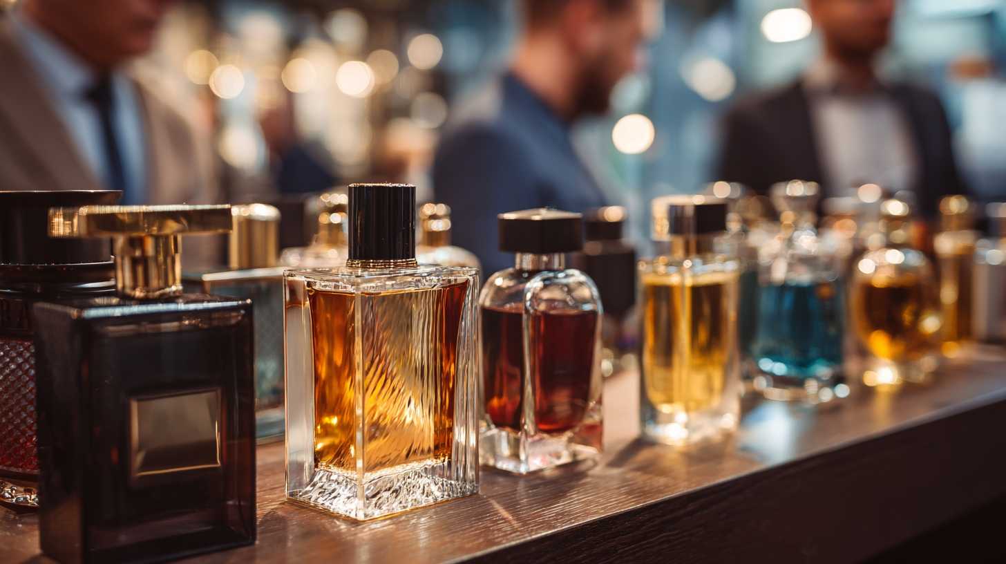Different bottles of popular mens colognes from