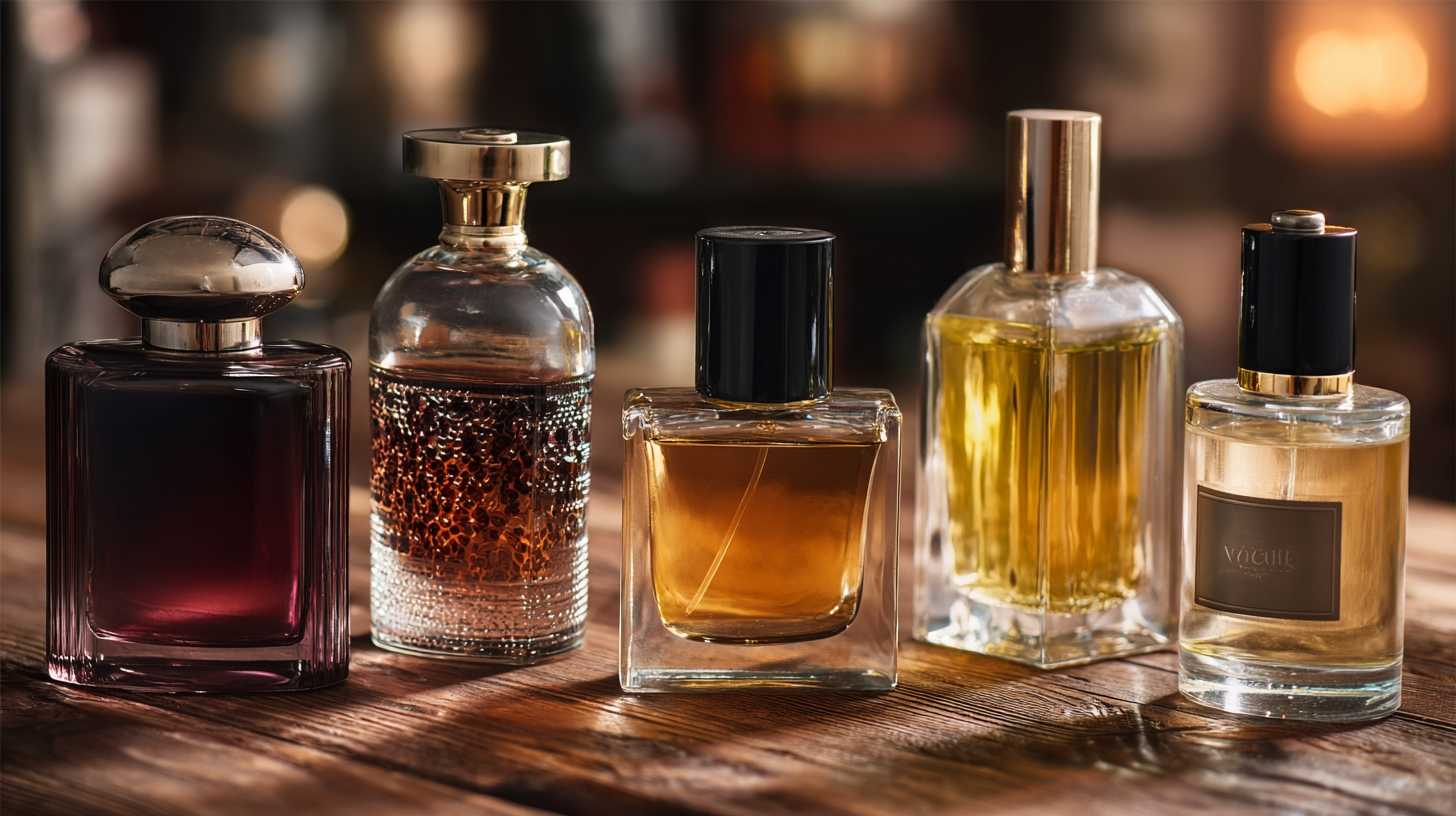 Five Different bottles of top colognes for men