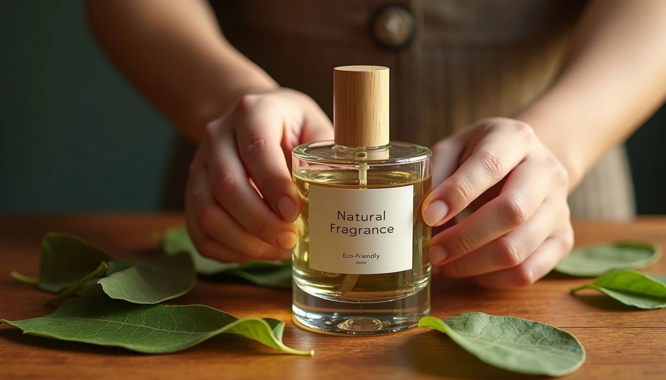 a bottle of a natural eco-friendly fragrance from