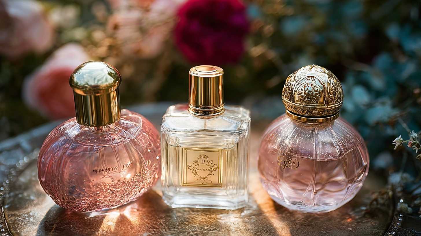 luxury perfume bottles advertisement professional
