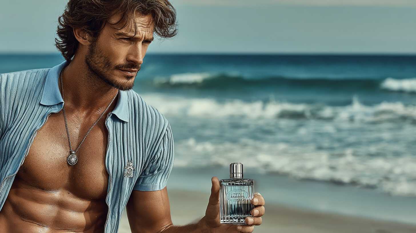 a model man in a polo shirt, relaxed, holding a