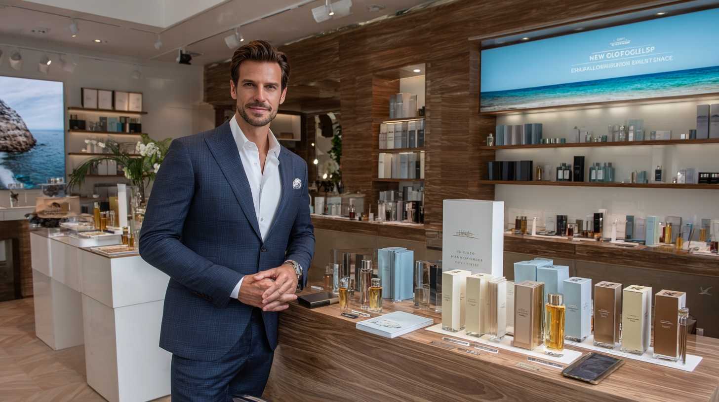 A presentation of new colognes for men at a