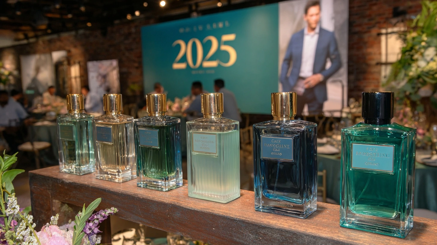 A shelf featuring new colognes for men at a