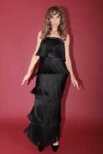 IRFE Black Thread Tiered   Handmade Gown - image 3