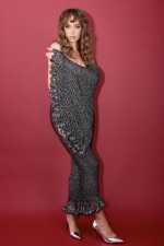 IRFE Silver Grey  Crochet Handmade Gown - image 2