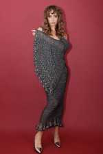 IRFE Silver Grey  Crochet Handmade Gown - image 5