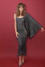IRFE Silver Grey  Crochet Handmade Gown - image 3