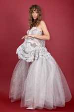 IRFE Silver Corset  Crochet Handmade Gown - image 6