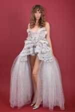 IRFE Silver Corset  Crochet Handmade Gown - image 4