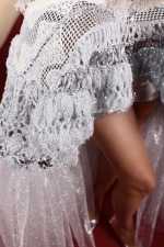 IRFE Silver Corset  Crochet Handmade Gown - image 9