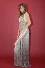 IRFE Silver Crochet Handmade Gown - image 4