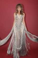 IRFE Silver Crochet Handmade Gown - image 8