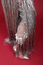 IRFE Silver Crochet Handmade Gown - image 9