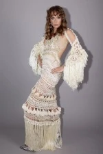 IRFE Ivory Muse Crochet Handmade Gown - image 3