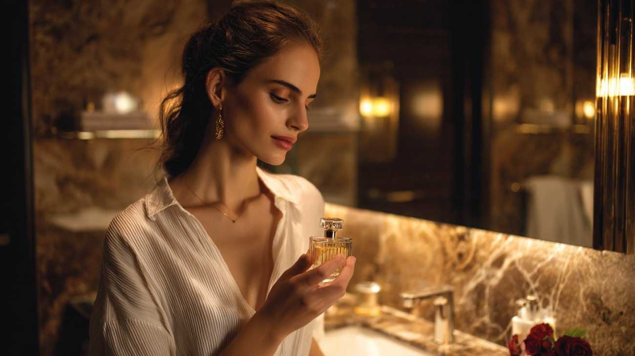 elegant woman getting ready before an evening out