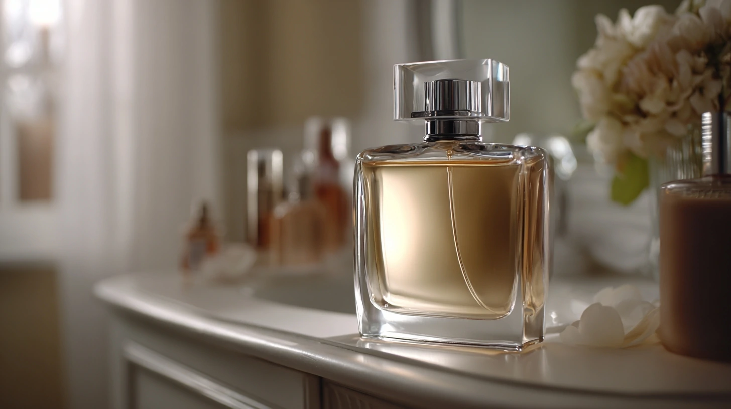 elegant women-s musk perfume on a refined vanity