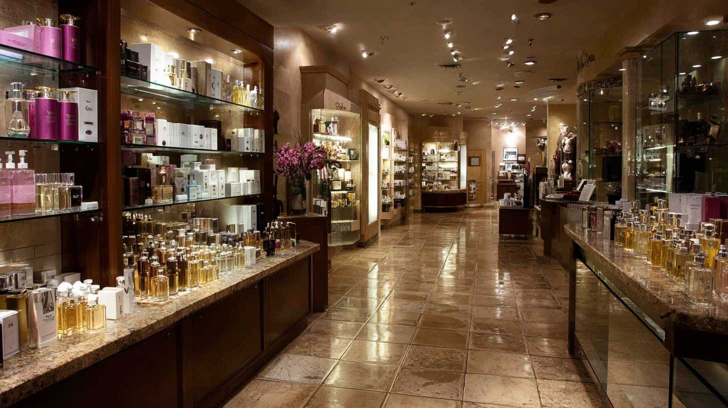 luxury women’s perfume boutique interior with