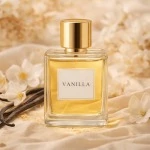 Vanilla perfume elegance in soft lighting