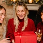 elegant women at a festive evening celebration -