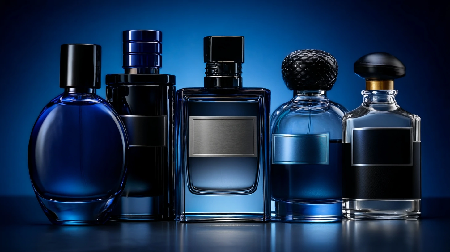 luxury men's cologne bottles, minimalistic product photography